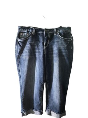 Earl Jeans Women’s Dark Blue Denim Capri - Classic Stretch Size 12